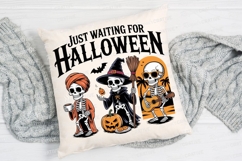 Halloween Skeletons Waiting with Coffee Sublimation PNG Product Image 2