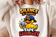 Silence Is Golden Tape Is Legendary Funny Duck PNG Design Product Image 2