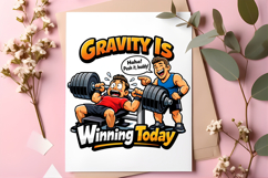 Gravity Is Winning Today Funny Gym Bench Press Workout PNG Product Image 5