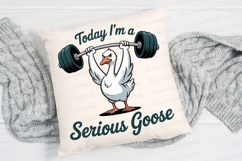 Goose Lifting Barbell Design Weightlifting Sublimation PNG Product Image 2