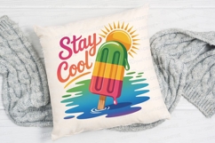 Colorful Popsicle with Stay Cool Text and Sublimation PNG Product Image 4