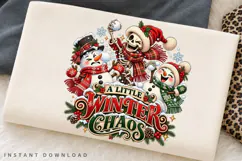A Little Winter Chaos Funny Christmas Skeleton Snowman PNG Product Image 2
