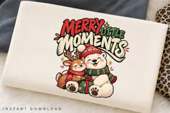 Merry Little Moments PNG Sublimation Design, Cute Polar Bear Product Image 2