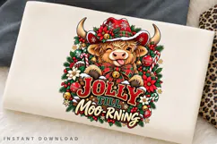 Cute Highland Cow Jolly Till Moorning Christmas Winter Product Image 2