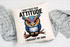 Colorful Owl Attitude Design Vector Sublimation PNG Product Image 2