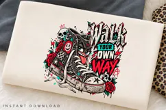 Walk Your Own Way Edgy High Top Sneaker Gothic Roses Punk Product Image 2