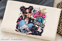 Cosmic Dreamer Girl with Cute Space Cat, Celestial Product Image 1