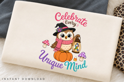 Celebrate Every Unique Mind PNG, Autism Awareness Owl Product Image 2