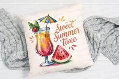 Summer Cocktail with Watermelon Slice and Sublimation PNG Product Image 4