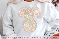 Pastel Bunny Heart Bow PNG Product Image 2