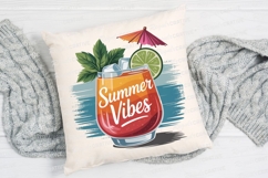 Summer Vibes Cocktail Illustration with Lime Sublimation PNG Product Image 4