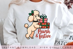 Pawsh &amp; Festive Poodle PNG, Christmas Poodle Sublimation, Product Image 2