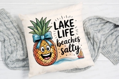 Smiling Pineapple with Bow and Lake Life Sublimation PNG Product Image 4