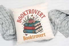 Booktrovert Books With Flowers Illustration Sublimation PNG Product Image 2