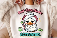Self Care Mode Activated Duck PNG, Cute Spa Duck Cartoon Product Image 2