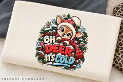 Oh Deer Its Cold Cute Winter Reindeer Christmas Holiday PNG Product Image 2