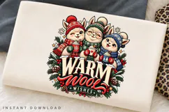 Warm Winter Wishes Cute Alpaca Trio PNG, Cozy Holiday Product Image 2
