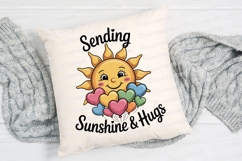 Cute Sun With Heart Balloons Sending Sublimation PNG Product Image 2