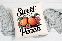 Sweet As A Peach Typography With Peaches Sublimation PNG Product Image 2