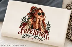Free Spirit Brave Heart PNG Sublimation Design Product Image 2
