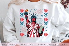 Patriotic Statue of Liberty PNG, Fourth of July Sublimation Product Image 1