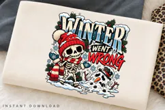 Cute Winter Skeleton and Melting Snowman Went Wrong Funny Product Image 2
