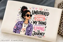 Unbothered PNG Sublimation Design, Trendy Preppy Girl Product Image 3