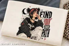 Edgy Alternative Girl with Red Bandana, Dark Streetwear Product Image 2
