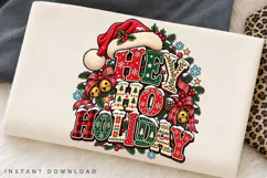 Festive Hey Ho Holiday Christmas Winter Typography PNG Product Image 2
