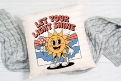 Let Your Light Shine Retro Cartoon Sun Sublimation PNG Product Image 2
