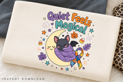 Quiet Feels Magical PNG, Autism Awareness Bat Halloween Product Image 2