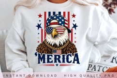 Merica Eagle PNG Design,Patriotic American Eagle Sublimation Product Image 2