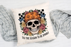 Halloween Skull with Pumpkin Bandana Sublimation PNG Product Image 2
