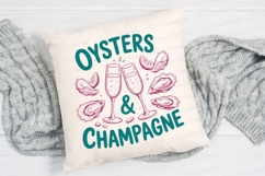 Oysters and Champagne Illustration with Pink Sublimation PNG Product Image 4