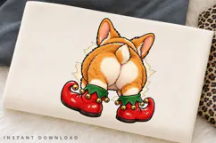 Christmas Corgi Butt PNG Sublimation Design, Funny Corgi Product Image 2
