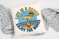 Beach Life Illustration with Sun Umbrella Sublimation PNG Product Image 2