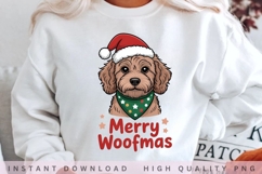 Merry Woofmas PNG, Cute Christmas Dog Clipart, Santa Hat Product Image 1