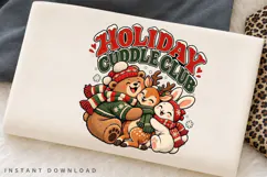 Holiday Cuddle Club PNG Sublimation Design, Cute Woodland Product Image 2