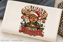 Moose The Merrier PNG Sublimation Design, Cute Baby Moose Product Image 2