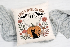 Halloween Illustration Ghost Pumpkin Black Sublimation PNG Product Image 2