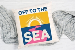 Off to the Sea Retro Design with Sun and Sublimation PNG Product Image 2