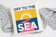 Off to the Sea Retro Design with Sun and Sublimation PNG Product Image 2