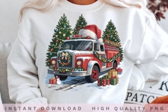Christmas Fire Truck PNG Design Product Image 2