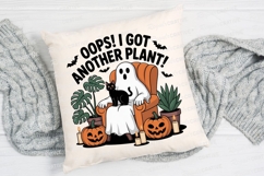 Halloween Ghost with Black Cat and Plants in Sublimation PNG Product Image 2