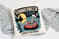 Summerween Vibes Skeleton Relaxing on Sublimation PNG Product Image 2