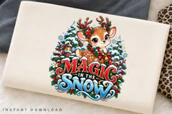 Magic in the Snow Deer Winter Christmas PNG Product Image 1