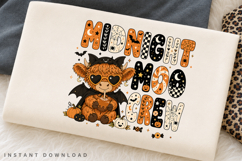 Midnight Moo Crew PNG Sublimation Design, Retro Halloween Product Image 2
