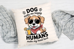Cool Dog Cartoon Drinking Orange Juice Sublimation PNG Product Image 2