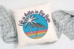 Beach Scene Illustration with Palm Tree Sublimation PNG Product Image 2