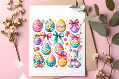 Cute Easter Eggs and Bunny Pastel Floral Spring Holiday Product Image 4